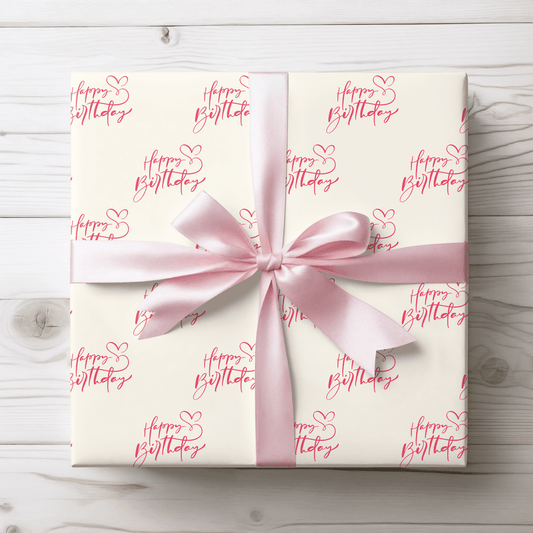 Tickled Pink Happy Birthday Wrapping Paper