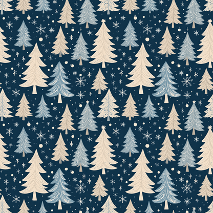 Frosted Pines & Midnight Whimsy Gift Wrap