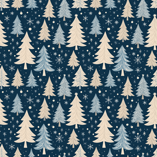Frosted Pines & Midnight Whimsy Gift Wrap