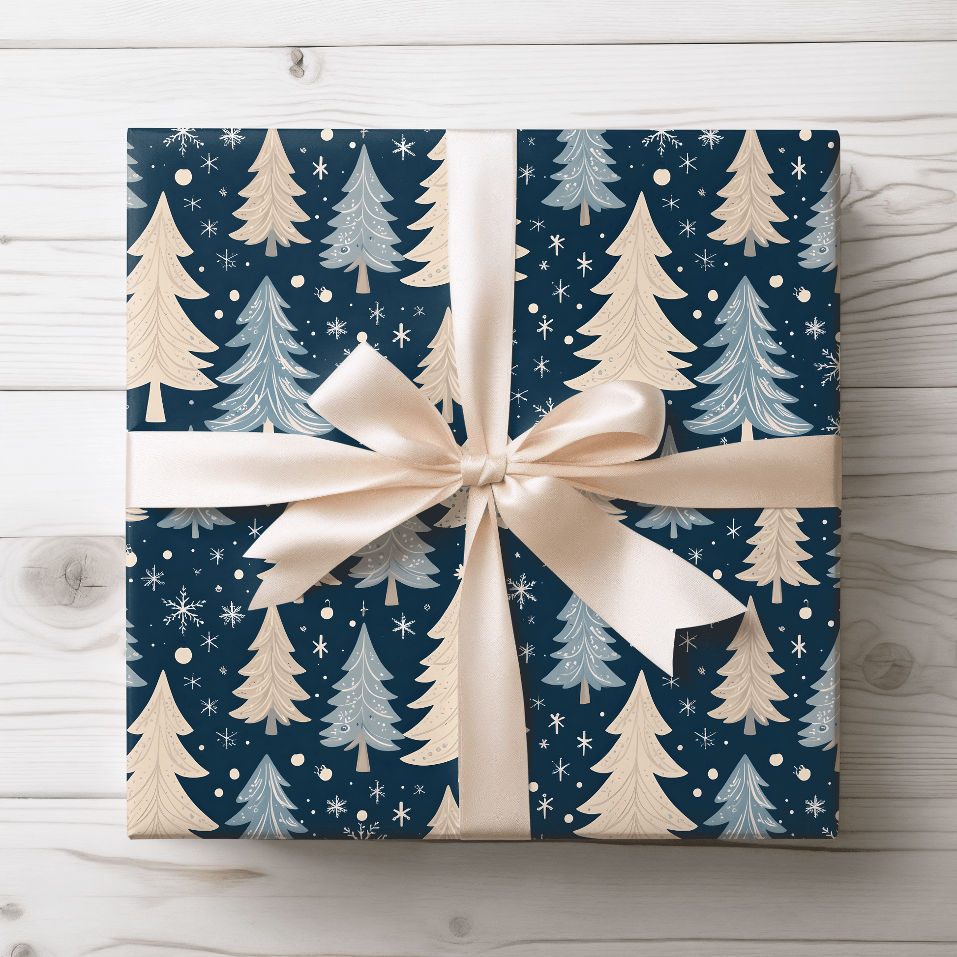 Frosted Pines & Midnight Whimsy Gift Wrap