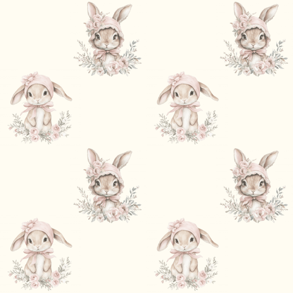 Bunny Bonnet Ballet – Vintage Blush Baby Wrapping Paper