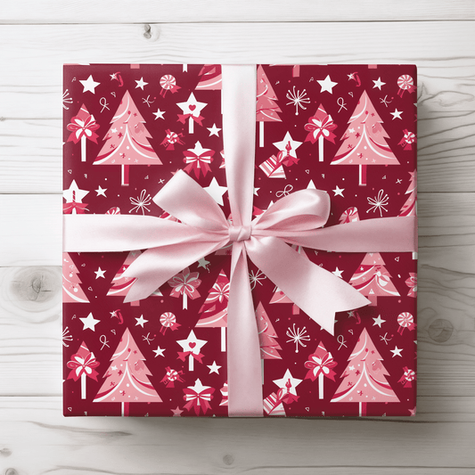 Peppermint Pop Parade – Bold Pink & Red Christmas Wrapping Paper