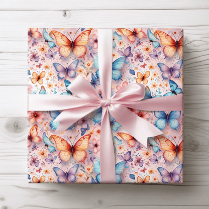Butterfly Bloom Boom – Bold Garden Butterfly Wrapping Paper