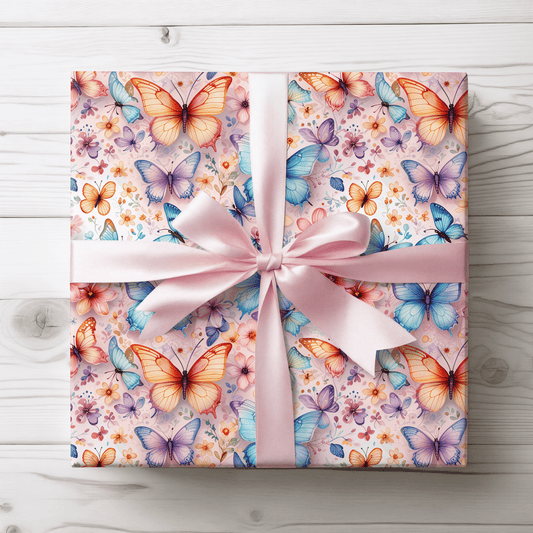 Butterfly Bloom Boom – Bold Garden Butterfly Wrapping Paper