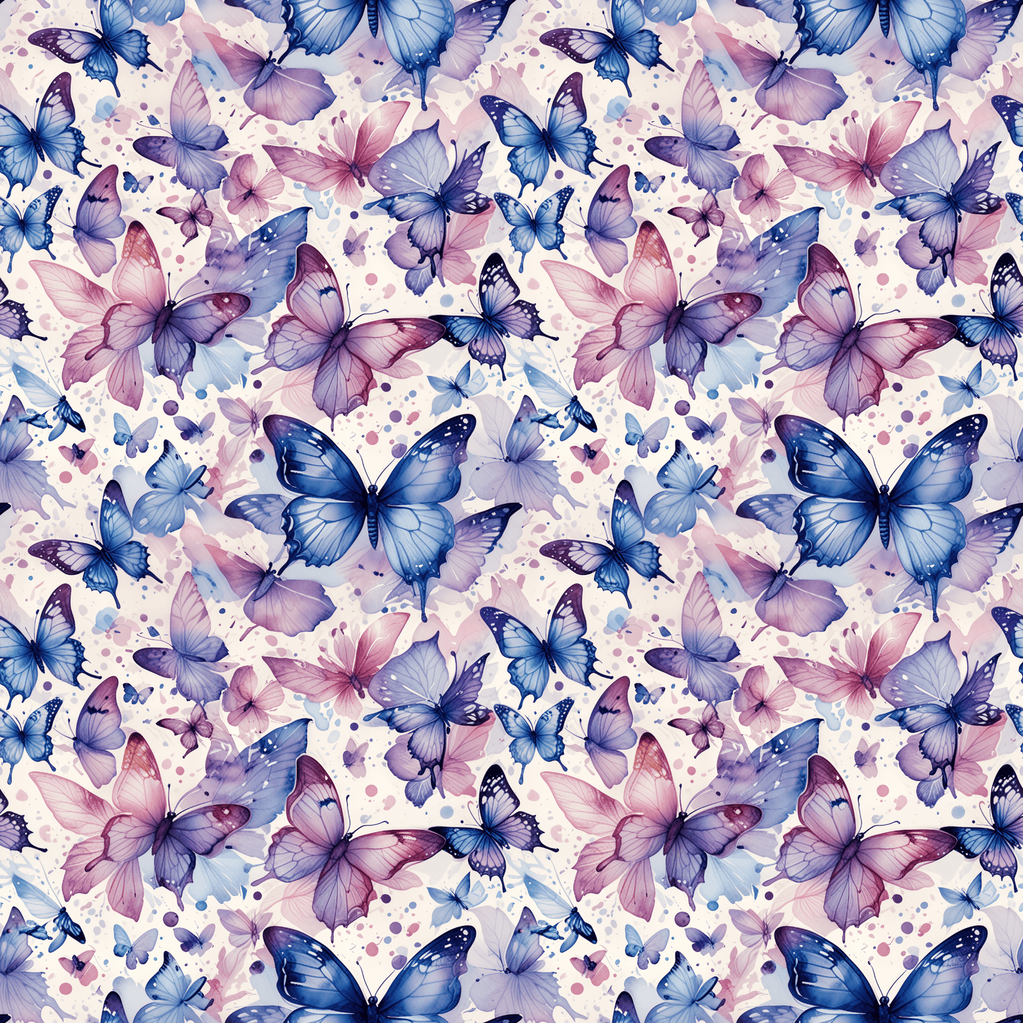Flutter Fancy – Watercolor Butterfly Wrapping Paper in Blue & Blush