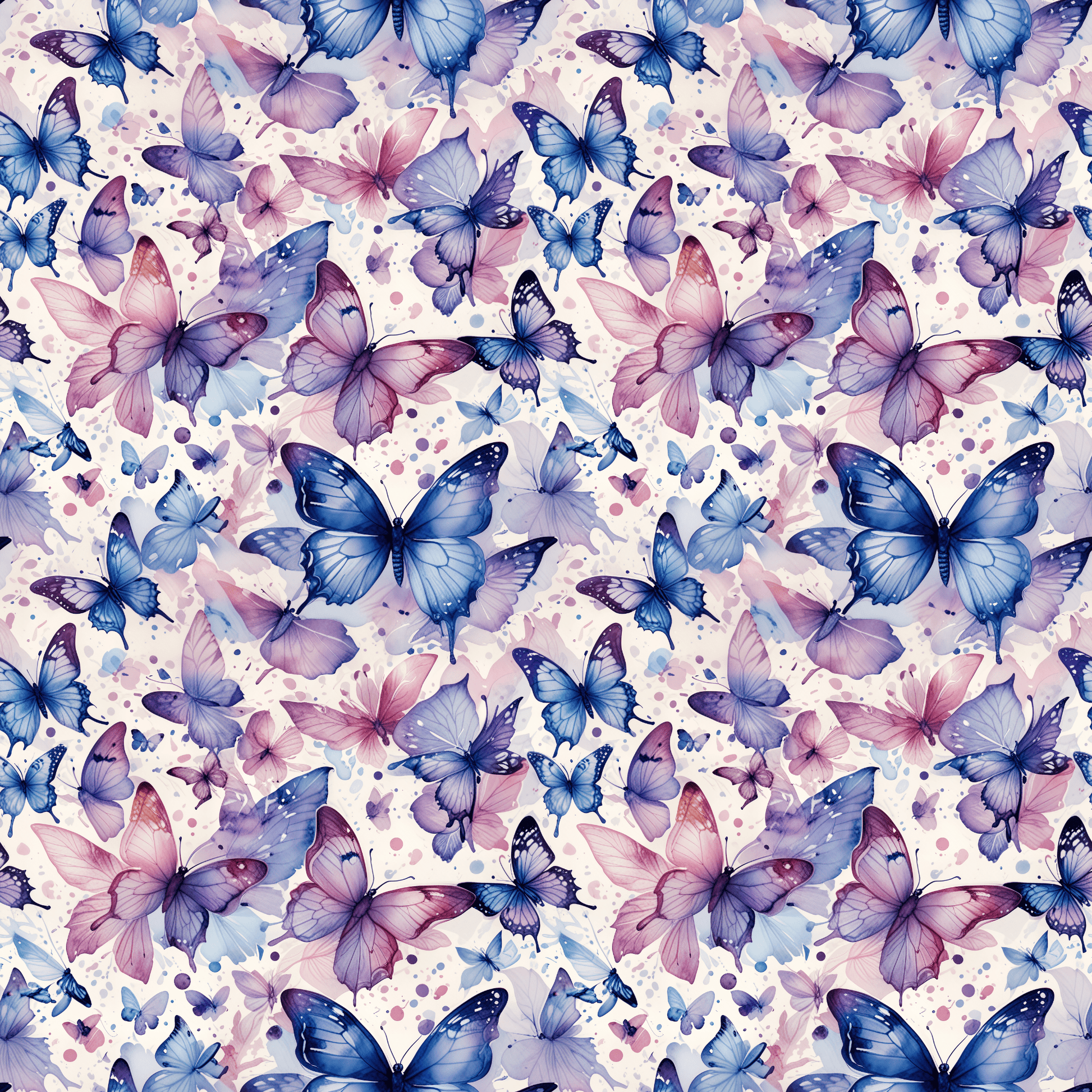 Flutter Fancy – Watercolor Butterfly Wrapping Paper in Blue & Blush