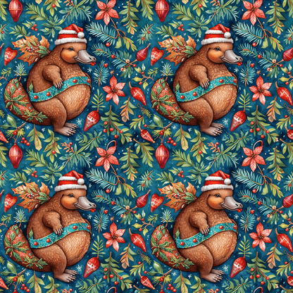 Merry & Quirky – Festive Platypus Wrapping Paper