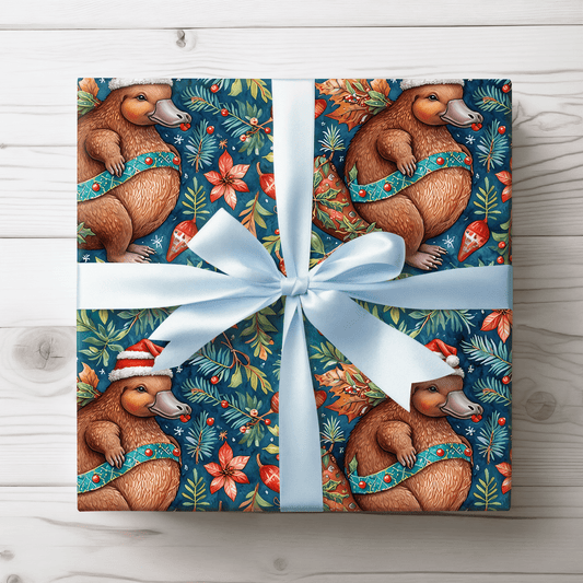 Merry & Quirky – Festive Platypus Wrapping Paper