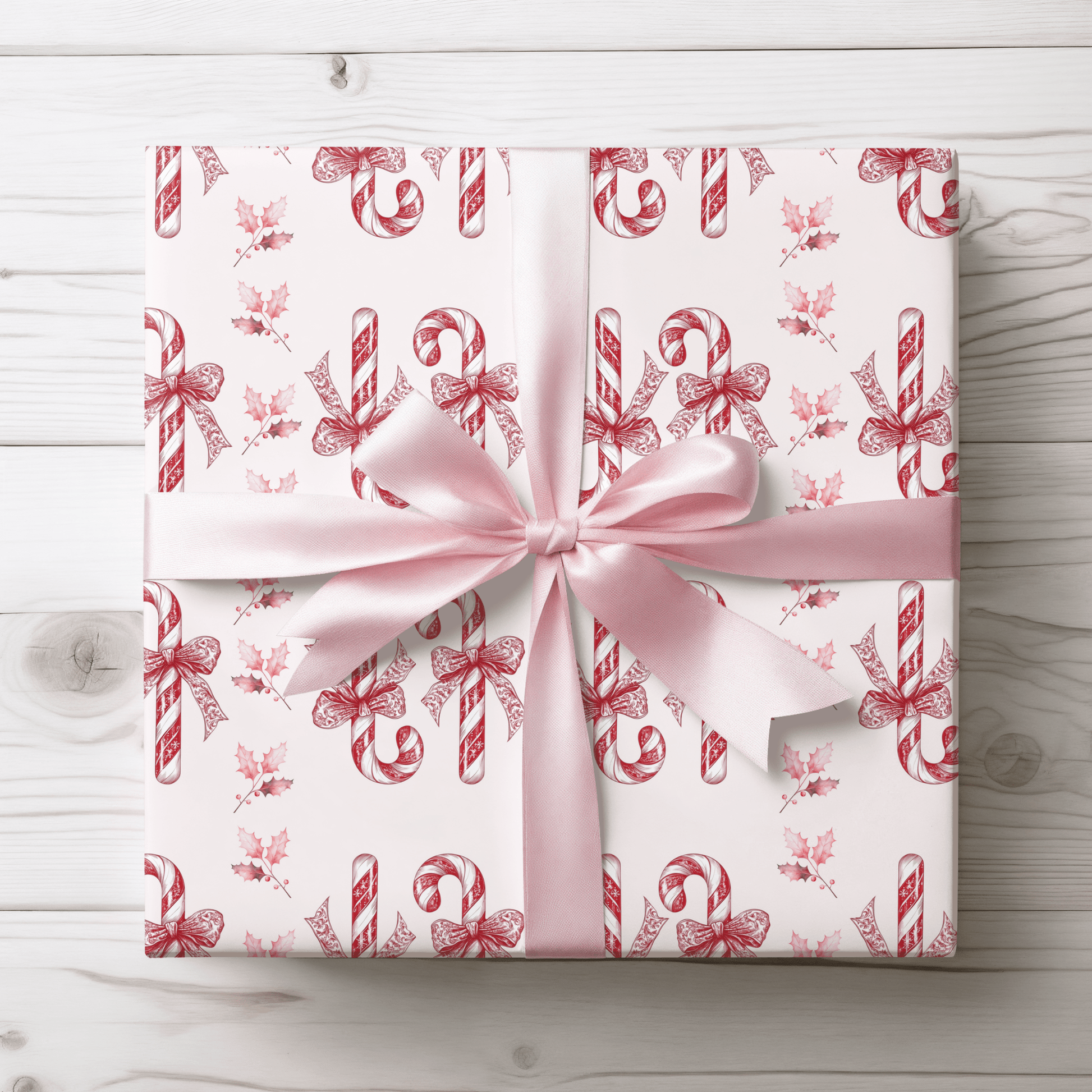 Peppermint Snaps – Vintage Candy Cane Wrapping Paper