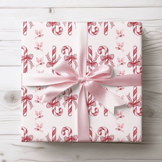 Peppermint Snaps – Vintage Candy Cane Wrapping Paper