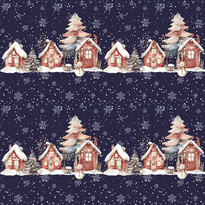 Silent Night, Snowy Light – Winter Village Wrapping Paper