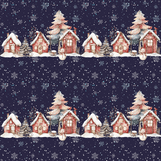 Silent Night, Snowy Light – Winter Village Wrapping Paper