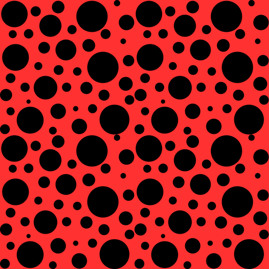 Dot Drama – Retro Red & Black Polka Dot Wrapping Paper
