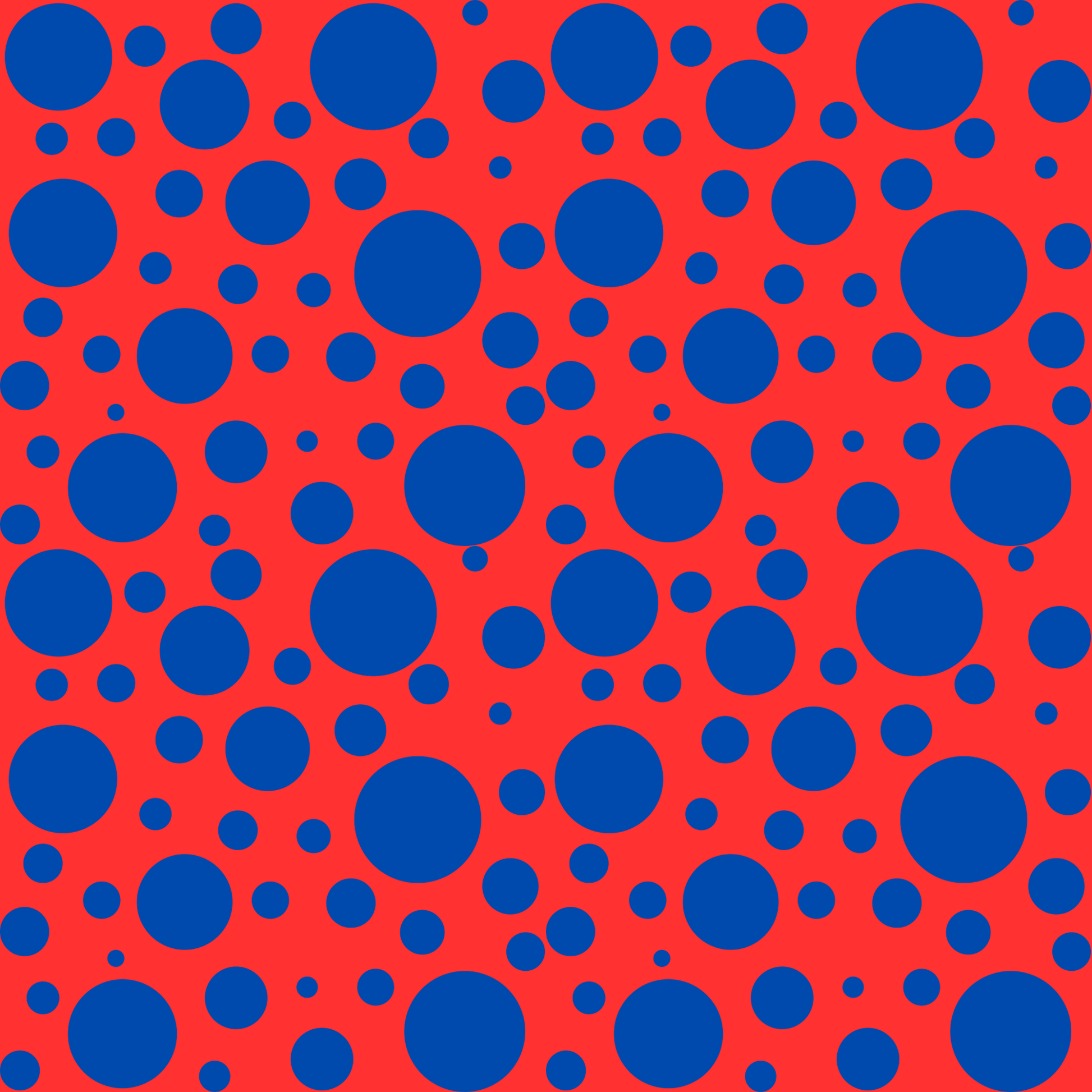 Dot Riot – Bold Blue on Red Modern Wrapping Paper