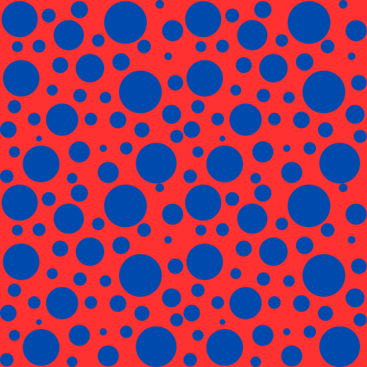 Dot Riot – Bold Blue on Red Modern Wrapping Paper