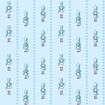 Ice Cracker Suite – Snowy Blue Nutcracker Wrapping Paper