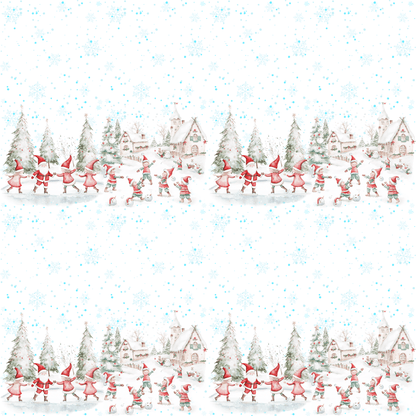 Tinsel Tango – Dancing Elves in a Winter Wonderland Wrapping Paper