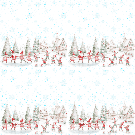 Tinsel Tango – Dancing Elves in a Winter Wonderland Wrapping Paper