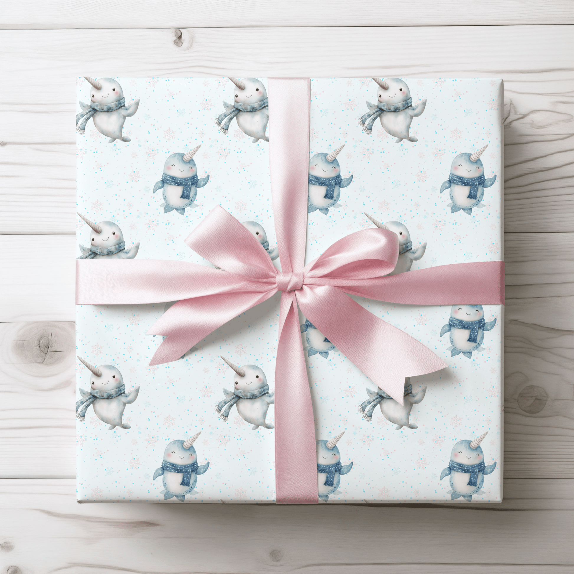 Narwhal Nuzzles – Arctic Cuteness Wrapping Paper