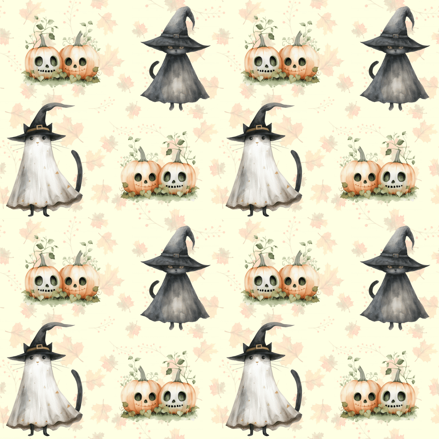 Hex Me Not - Spooky Cute Cat & Pumpkin Halloween Wrapping Paper