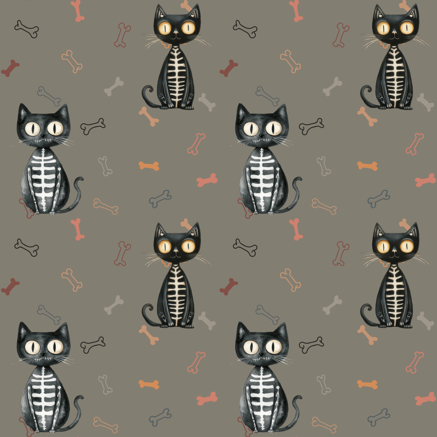 Bone to Be Wild – Skeleton Cat Halloween Wrapping Paper