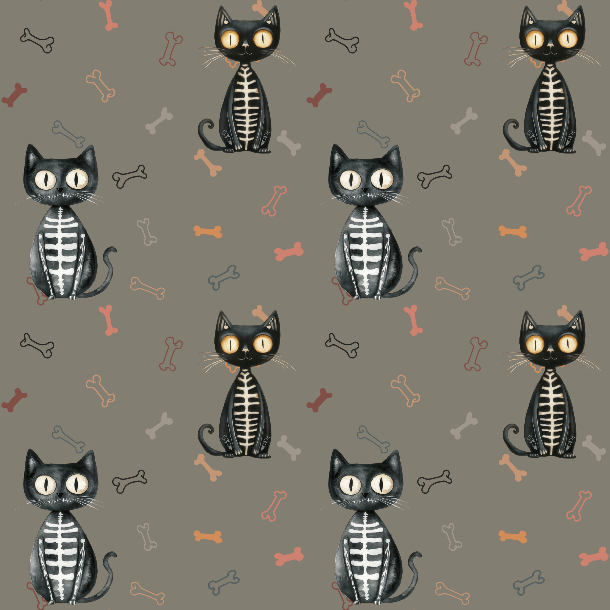 Bone to Be Wild – Skeleton Cat Halloween Wrapping Paper