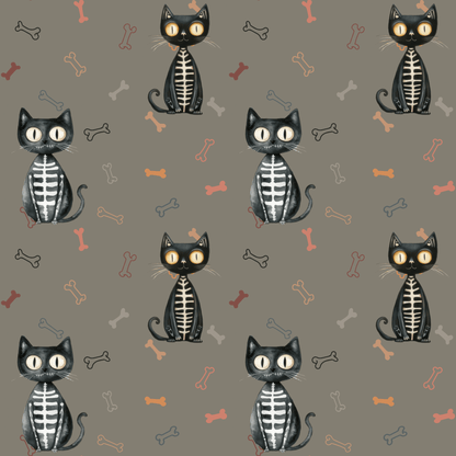 Bone to Be Wild – Skeleton Cat Halloween Wrapping Paper