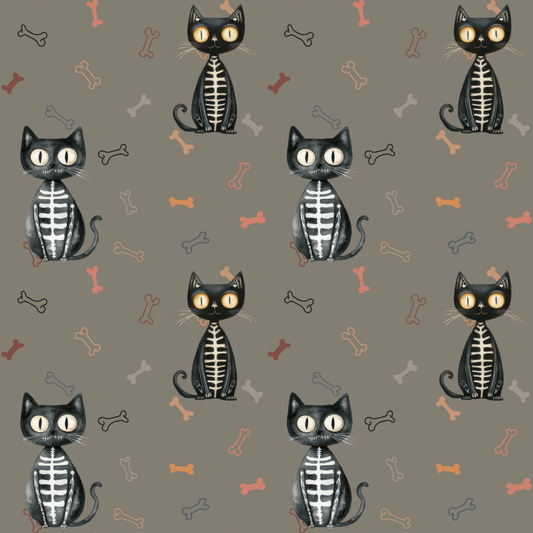 Bone to Be Wild – Skeleton Cat Halloween Wrapping Paper