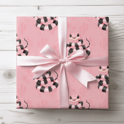 Sassy Serpentina – Pink Desert Snake Wrapping Paper