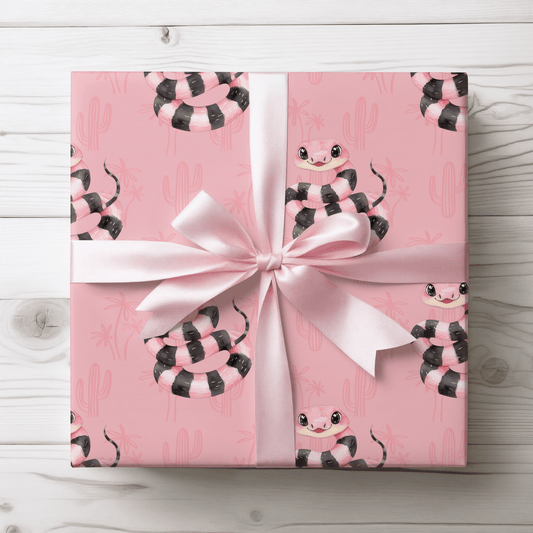 Sassy Serpentina – Pink Desert Snake Wrapping Paper