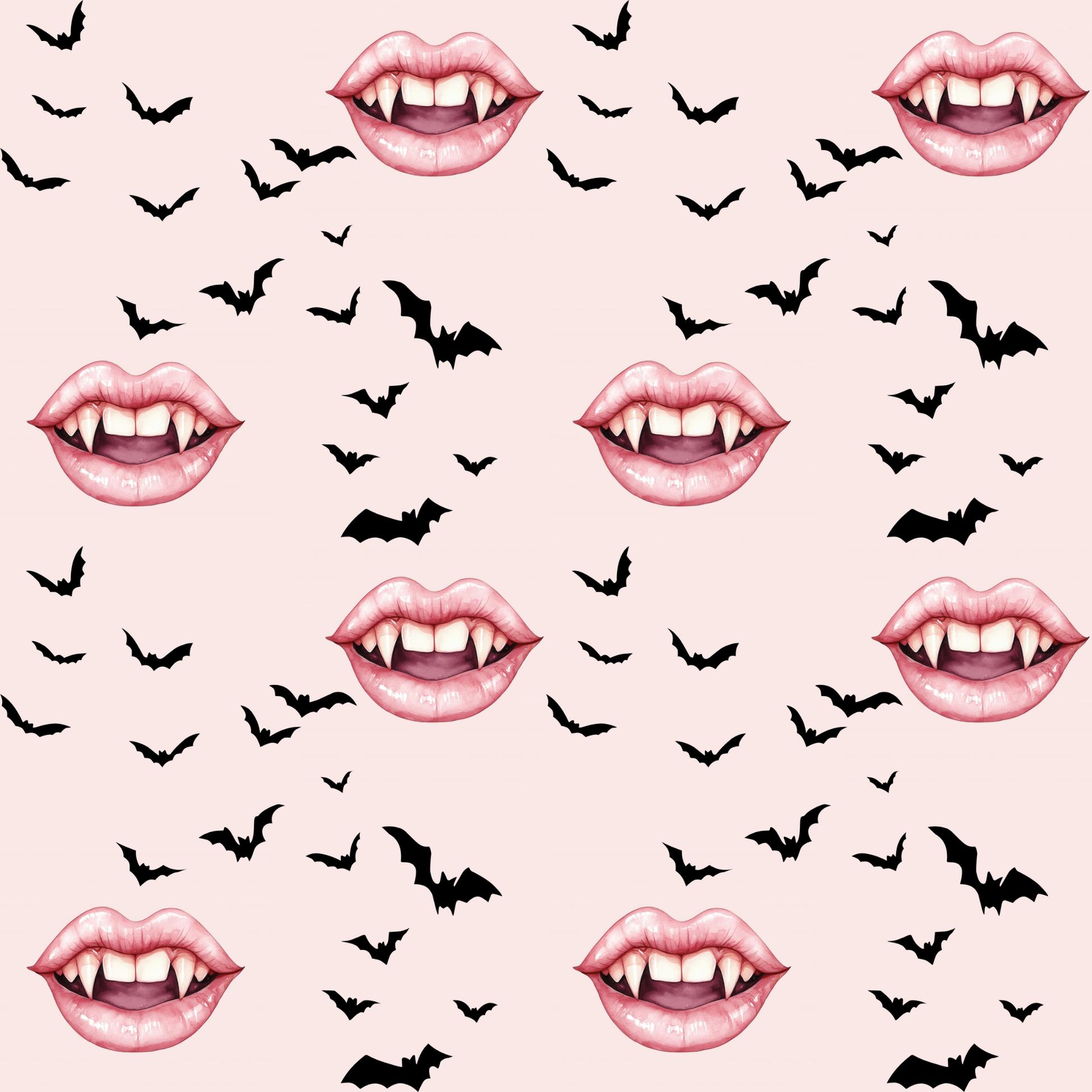 Vamp It Up – Fanged Lips & Bat Kisses Wrapping Paper