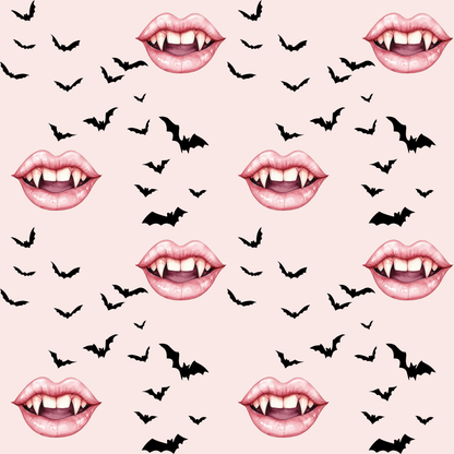 Vamp It Up – Fanged Lips & Bat Kisses Wrapping Paper