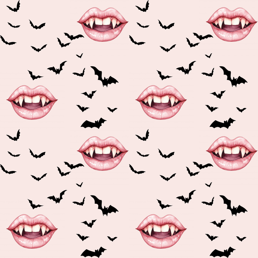 Vamp It Up – Fanged Lips & Bat Kisses Wrapping Paper