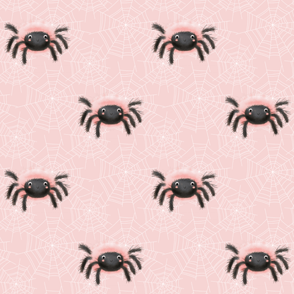 Webby Baby – Pink Fuzzy Spider Wrapping Paper