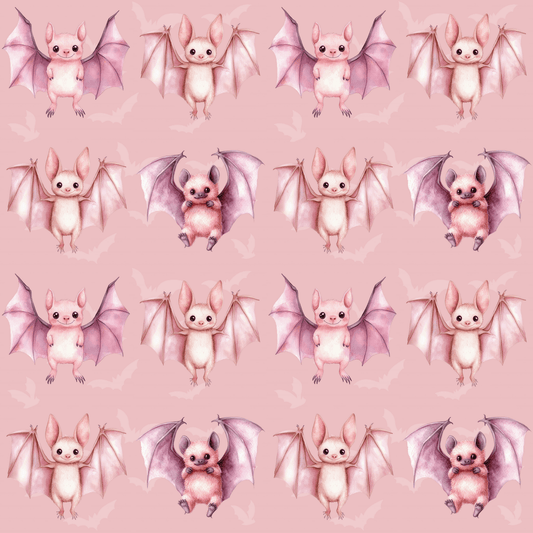 Batty & Blush – Pink Watercolor Bat Wrapping Paper