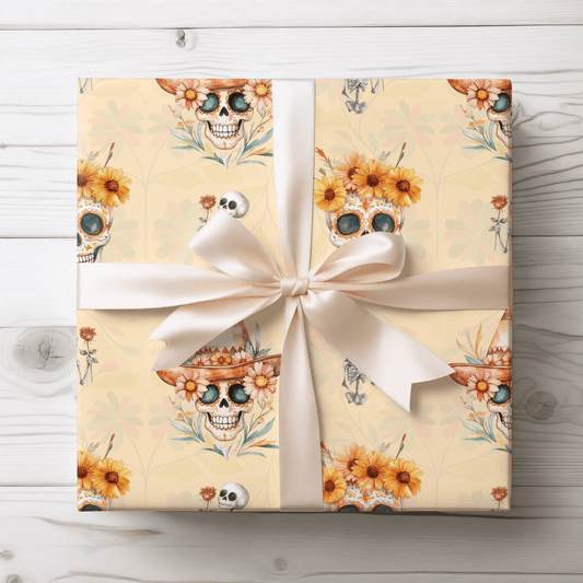 Fiesta Forever – Day of the Dead Floral Skull Wrapping Paper