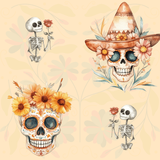 Fiesta Forever – Day of the Dead Floral Skull Wrapping Paper
