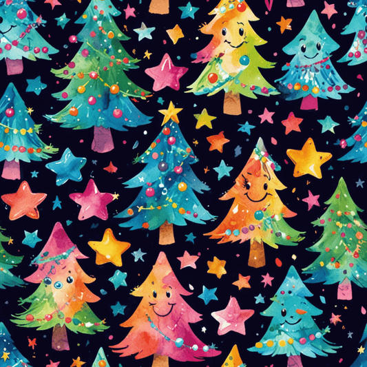 Tree - mendously Bright – Rainbow Christmas Tree Wrapping Paper