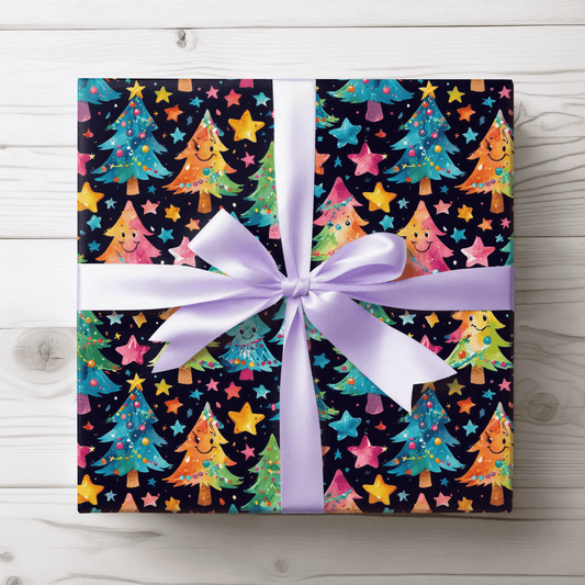 Tree - mendously Bright – Rainbow Christmas Tree Wrapping Paper