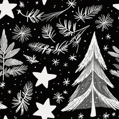 Monochrome Magic – Black & White Winter Wrapping Paper