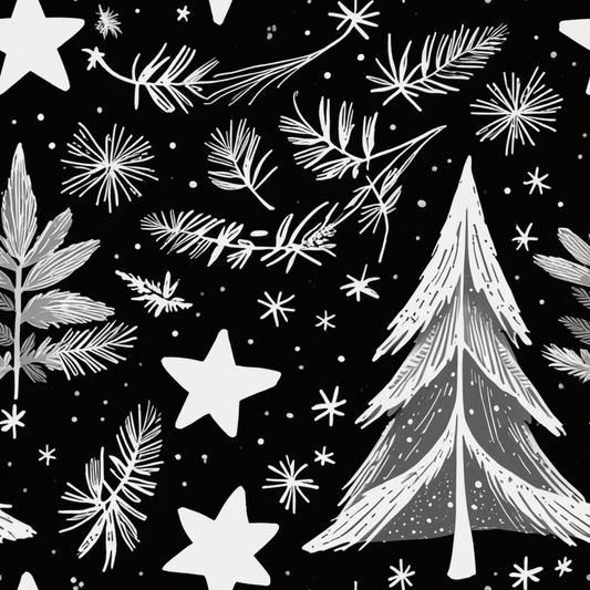 Monochrome Magic – Black & White Winter Wrapping Paper