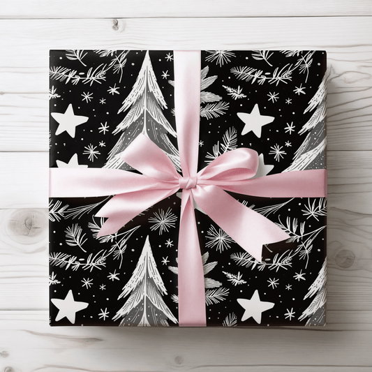 Monochrome Magic – Black & White Winter Wrapping Paper