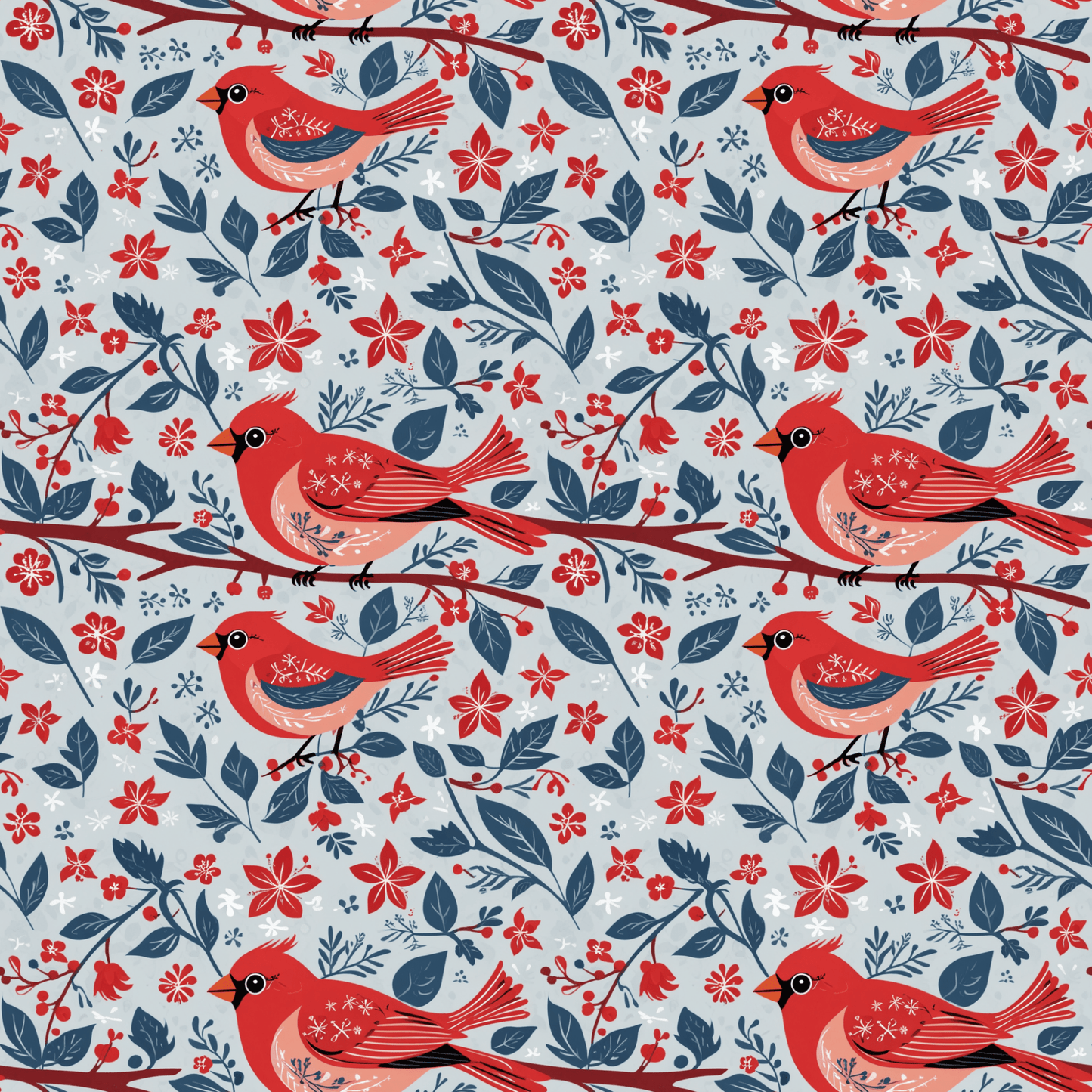 Cardinal & Crimson – Winter Birdsong Wrapping Paper