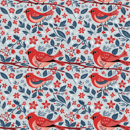 Cardinal & Crimson – Winter Birdsong Wrapping Paper