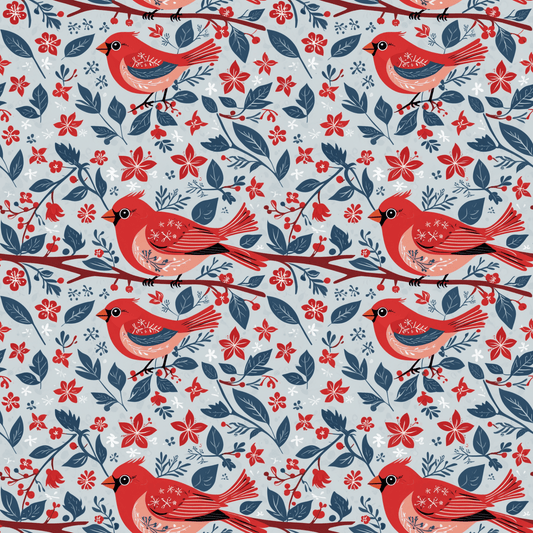 Cardinal & Crimson – Winter Birdsong Wrapping Paper