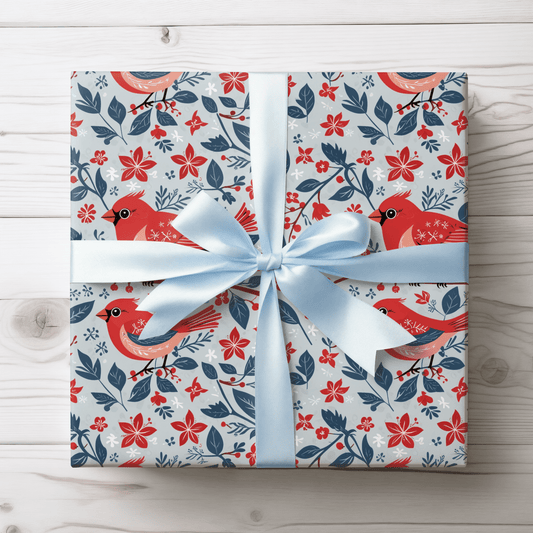 Cardinal & Crimson – Winter Birdsong Wrapping Paper