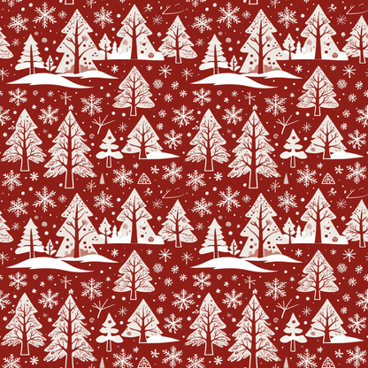 Nordic Noel – Red & White Forest Wrapping Paper