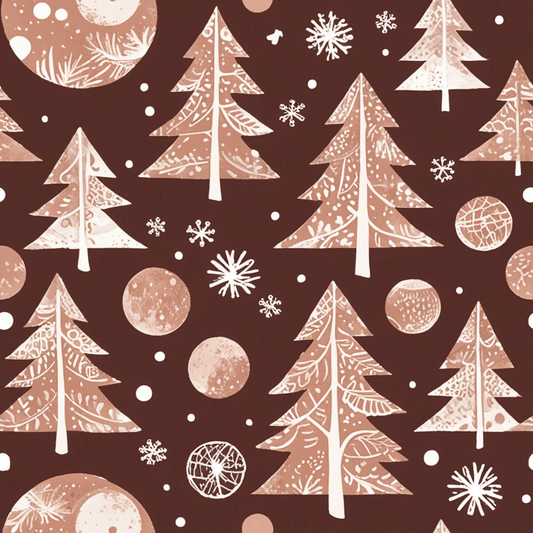Cocoa Pines – Warm Neutral Christmas Wrapping Paper