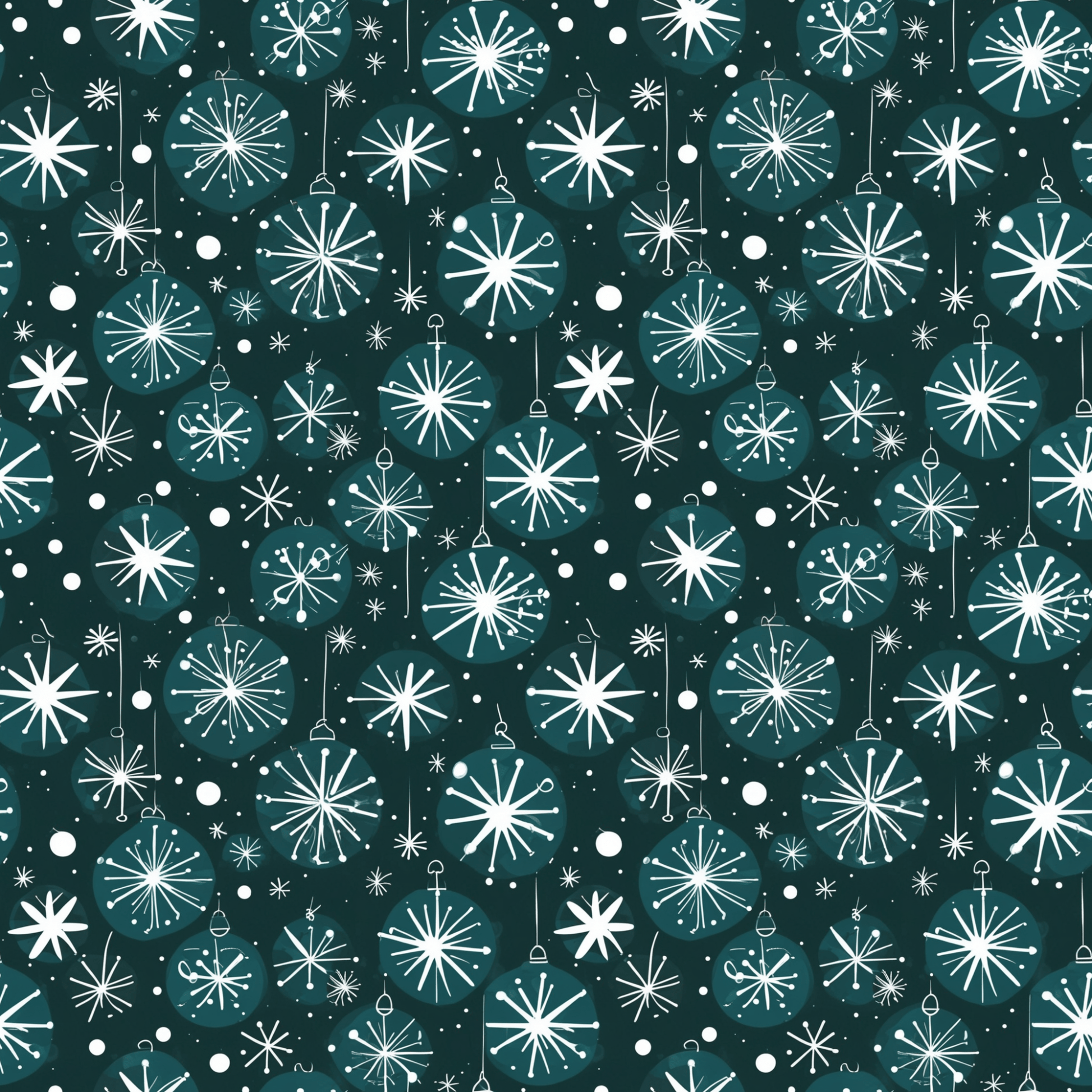 Atomic Bauble Pop – Mid - Century Ornament Wrapping Paper