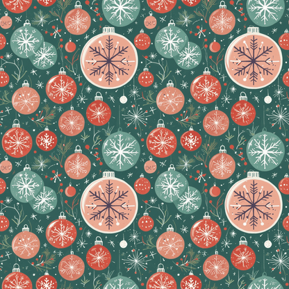Holly Jolly Frost – Vintage Ornament Wrapping Paper